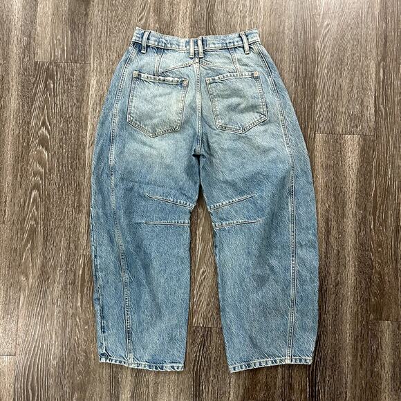NWOT We The Free Lucky You Mid Rise Barrel Jeans 25 Short Kismet Cropped Denim - Picture 14 of 16